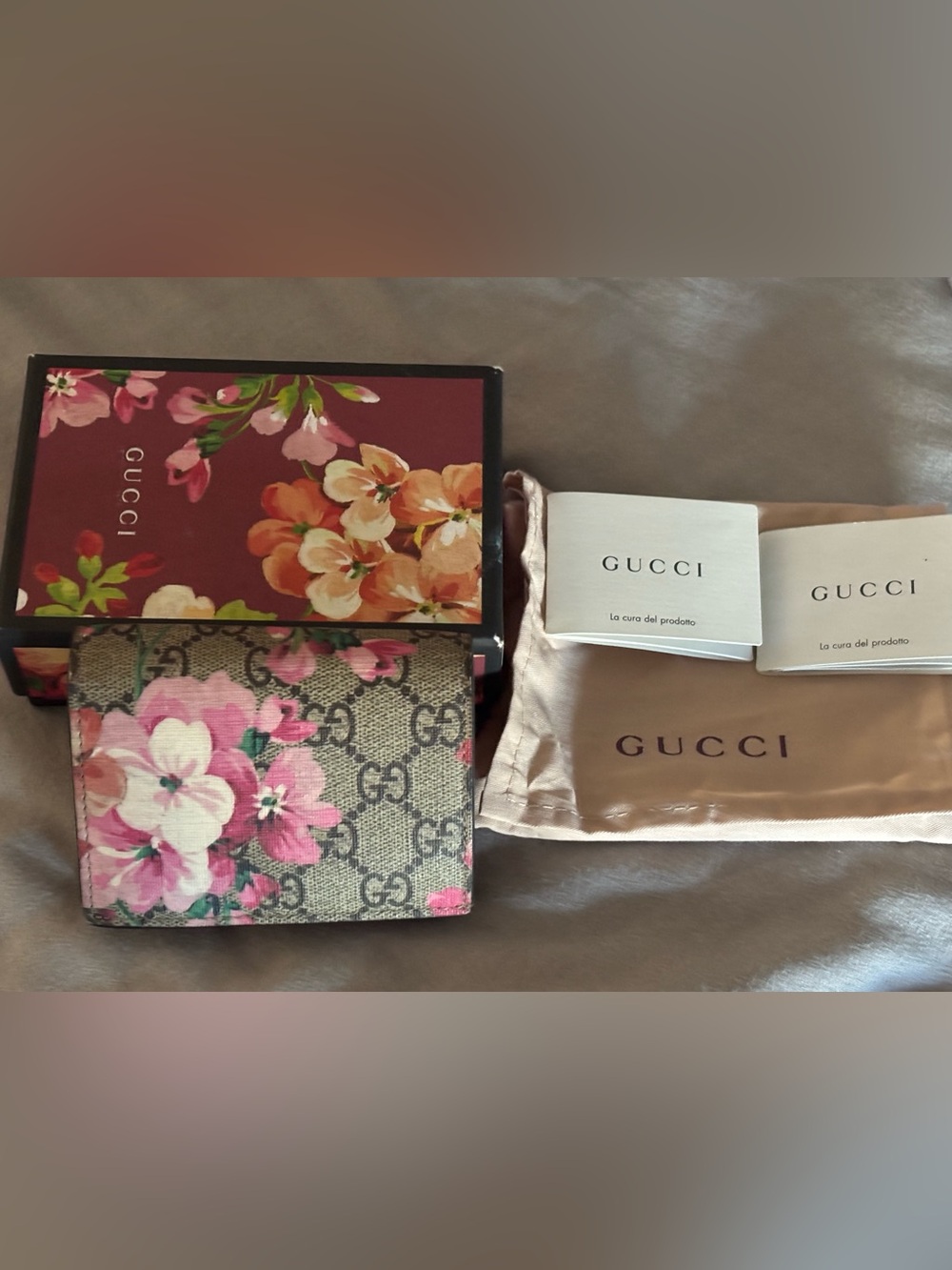 Gucci in Bloom Floral GG canvas bifold wallet